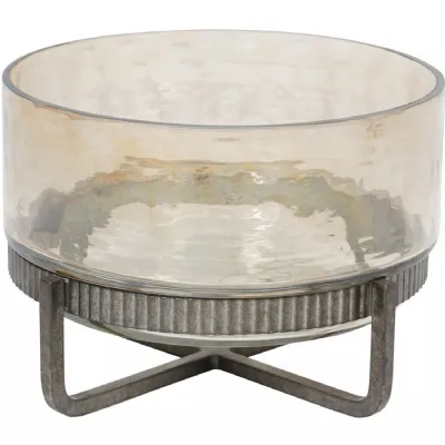 Beresford Glass Bowl On Stand Bronze, Brown