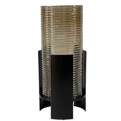 Belvedere Black Ribbed Hurricane L Brown