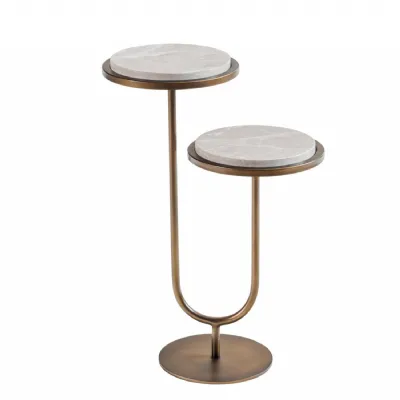 Marco Accent Table Grey Emperador Bronze, Gold, Grey