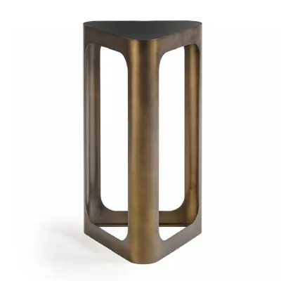 Thorpe Triangular Accent Table Black Tinted Glass