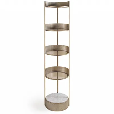 Belvedere Aged Gold Round Shelving Unit