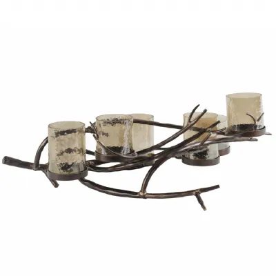 Ember 6 Light Candle Holder Bronze, Brown, Copper