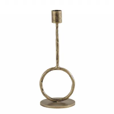 Ronde Antique Gold Candle Holder Large