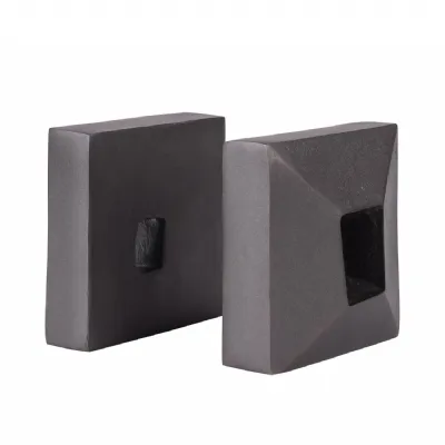 Geo Antique Lead Aluminium Set of 2 Bookends Grey