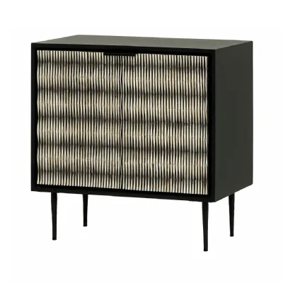 Imperia Bone Inlay 2 Door Cabinet Black, Ivory