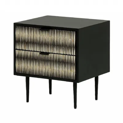 Imperia Bone Inlay Bedside Black, Ivory