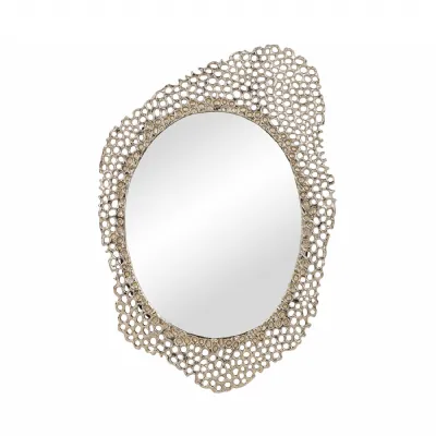 Miel Cast Aluminium Mirror Large Gold