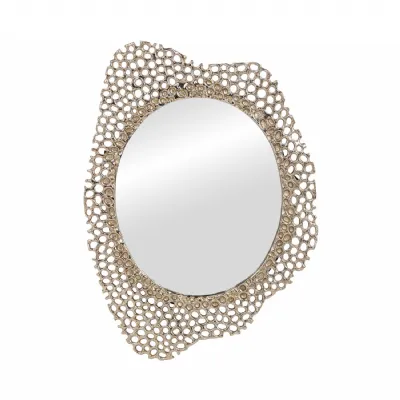Miel Cast Aluminium Mirror Medium Gold