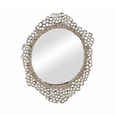 Miel Cast Aluminium Mirror Small Gold