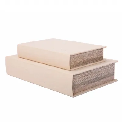Cream Set of 2 Book Boxes Beige