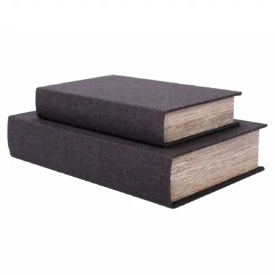Dark Set of 2 Book Boxes Black