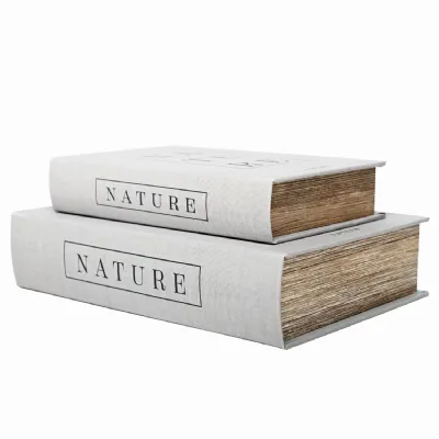 Nature Set of 2 Book Boxes White