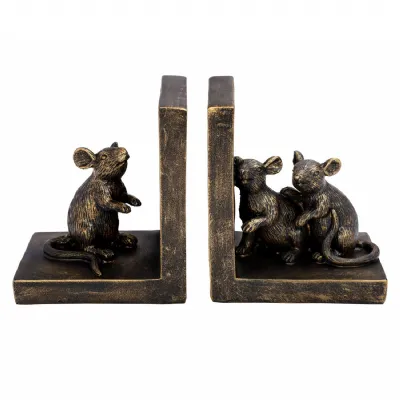 Pallino Antique Gold Mouse Bookends Antique Gold, Bronze