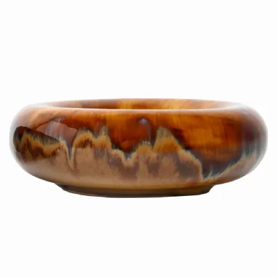 Medway Ochre Reactive Glaze Stoneware Bowl Brown, Orange