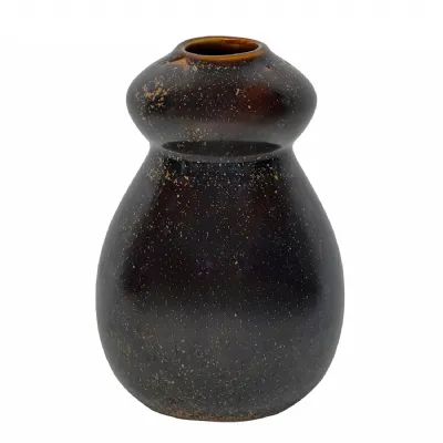 Denton Reactive Glaze Stoneware Vase Brown