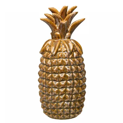 Tropics Reactive Glaze Pineapple Brown, Gold