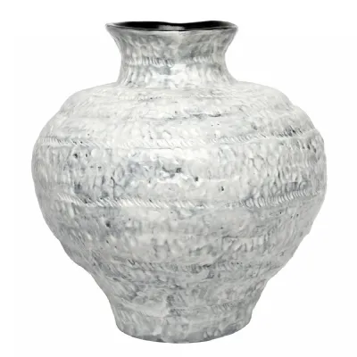 Lunel White Glazed Vase Large