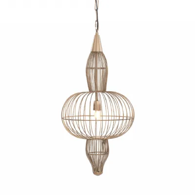 Mira Orb Wire Pendant Brass, Gold