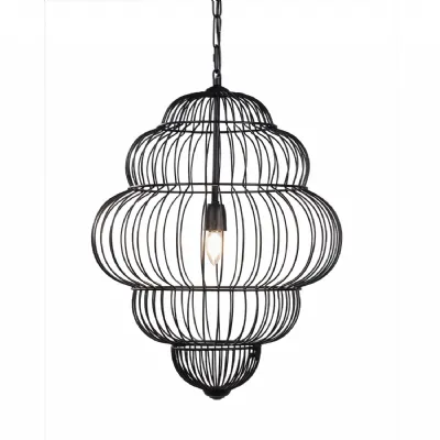 Mira Tiered Cloud Wire Pendant Black