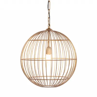 Mira Globe Wire Pendant Brass, Gold