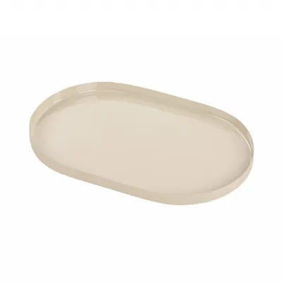 Ovolo Iron Enamel Beige Tray Small Cream