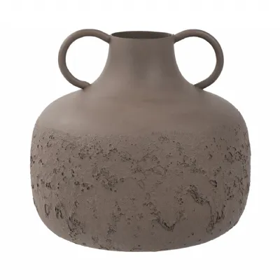 Alora Brown Textured Metal Vase Large