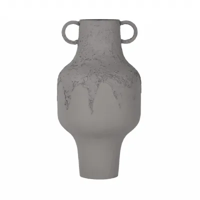 Alora Brown Textured Metal Vase Tall Beige, Taupe