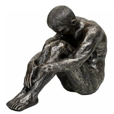 Relaxed Male Sculpture Antique Gold