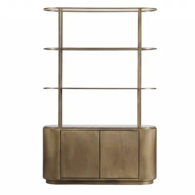 Belvedere Royal Gold Shelving Unit With Storage Brown, Gold