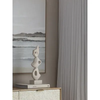 Aven Stacked Organic Forms Sculpture White
