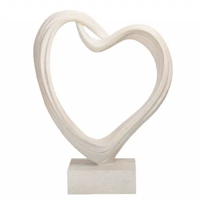 Aven White Sculpted Heart