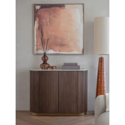 Whitwell Two Door Cabinet Antique Brass, Brown, Grey