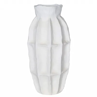 Kova White Textured Ceramic Slim Vase Large