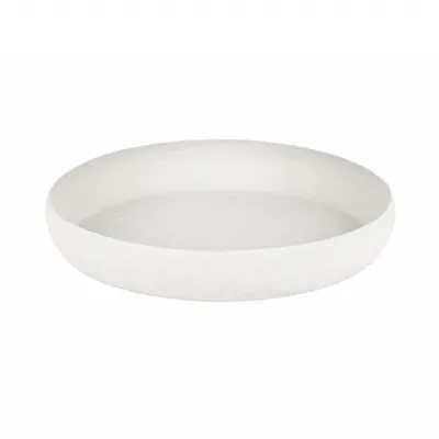 Samui White Stonewash Round Platter Large Neutral, White