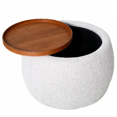 Gensen Ottoman in Oatmeal Small 70cm Cream