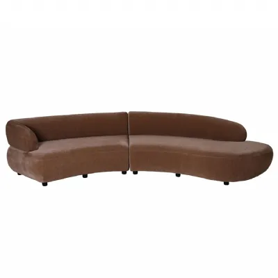 Eden Modular Sofa in Mocha Velvet Brown