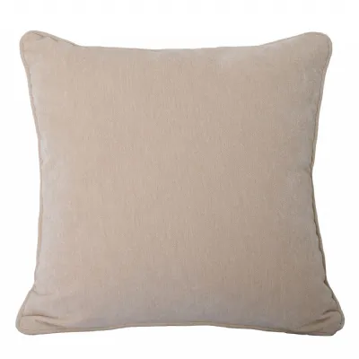 Eden Cushion in Warm Stone Velvet 47x47cm Cream