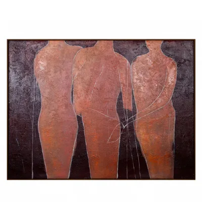 Stone Poise Heavy Textured Hessian Wall Art 120x90cm