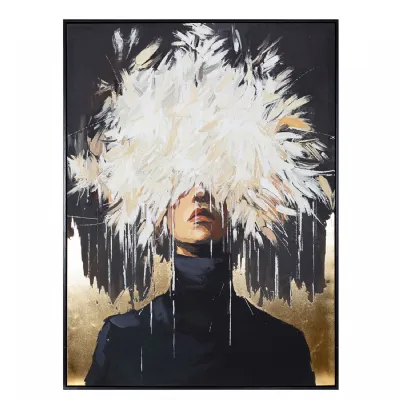 Hidden Muse Hand Embellished Framed Canvas Wall Art 90x120cm