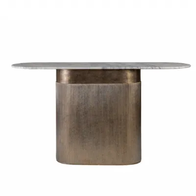 Belvedere Aged Gold Column Console Table