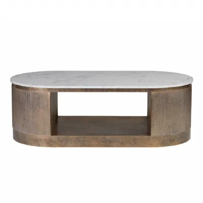 Belvedere Aged Gold Storage Coffee Table