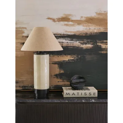 Duthie Table Lamp Chalk White With Shade