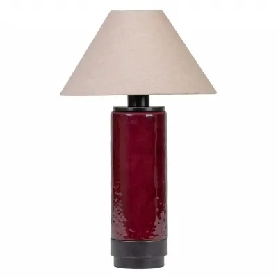 Duthie Table Lamp Merlot Red With Shade