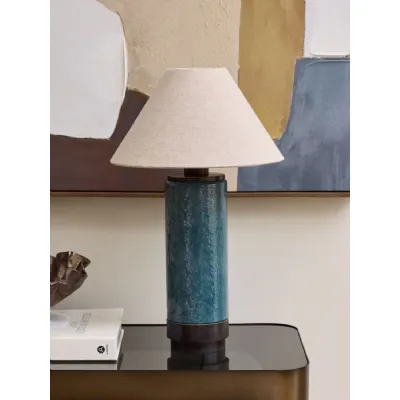 Duthie Table Lamp Dolphin Blue With Shade