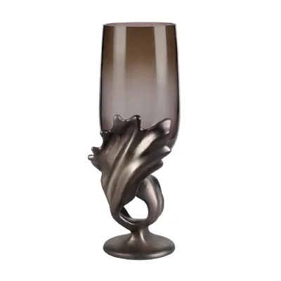 Montrose Sculptural Aluminium And Glass Hurricane