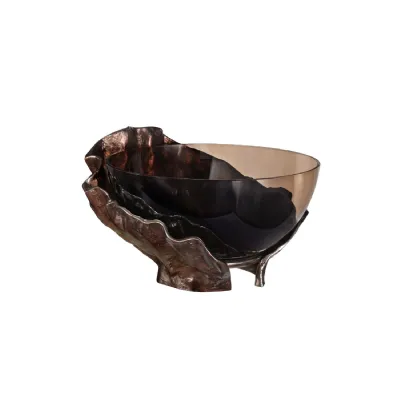 Lowe Sculptural Aluminium And Glass Bowl