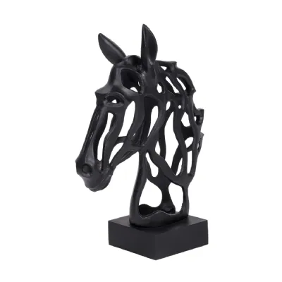 Beavis Horse Head Black Aluminium Sculpture