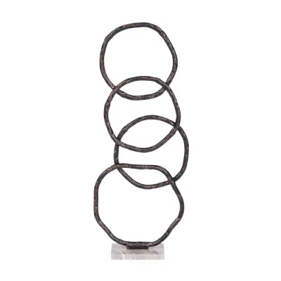 Evren Abstract Ring Antique Black Aluminium Sculpture