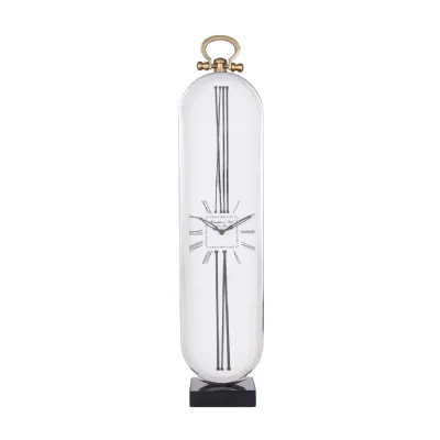 Westbury Tall Oval Nickel Clock