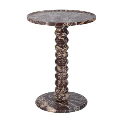 Totem Red Marble Side Table
